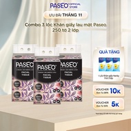 Combo of 3 Lots of Premium Paseo Tissue Paper, Soft and Smooth (250 Sheets of 2 Layers) - No Inflamm