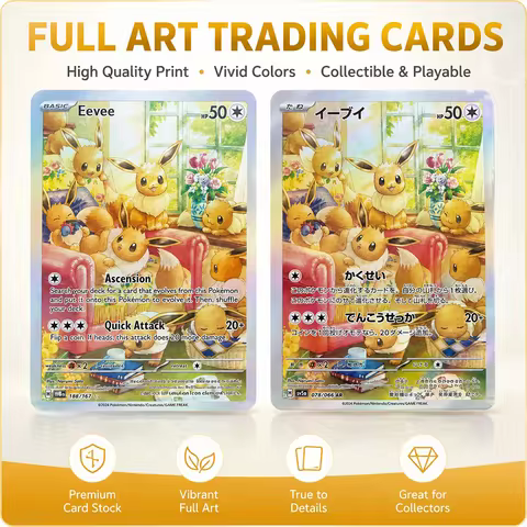 Anime Ptcg Proxy Collectible Cards Eevee Ar Rare English & Japanese Ascension 188/078 Holo Foil Coll