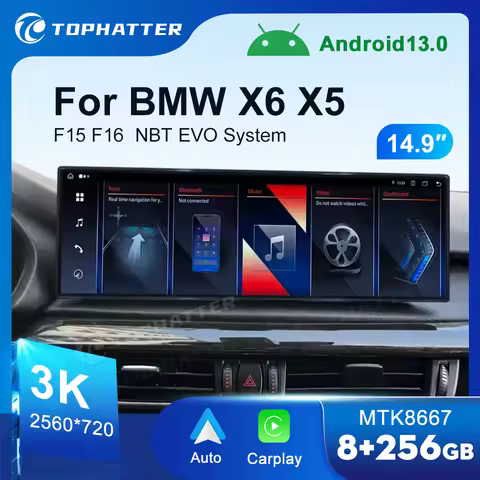 14.9 Car Radio For BMW X5 F15 X6 F16 NBT EVO System CarPlay Android Auto Multimedia Player Screen He