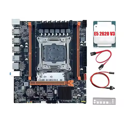 VO-M. 2 PCIE SATA3.0 X99H Desktop Motherboard+ E5 2620 V3 CPU B85 LGA2011-3 4X DDR4 REG ECC RAM Slot