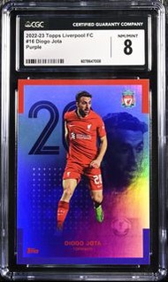2022-23 Diogo Jota #3/15 Topps Liverpool FC Team Set Card CGC評級8分 利物浦 迪亞高祖達 球星卡 限量 包順豐