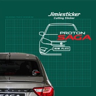Sticker Kereta Saga, Sticker Proton Saga, Cutting Vinyl, Car Sticker