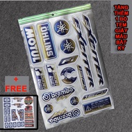 [HCM]Bộ tem logo tem crom nổi bóng dán full xe Yamaha Exciter - màu titan