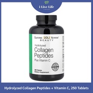 Hydrolyzed Collagen Peptides + Vitamin C Type 1 & 3 6000 mg 250 Tablets - California Gold Nutrition 