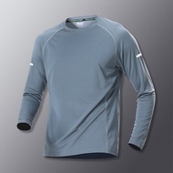 Mizuno เสื้อยืดแห้งเร็วกีฬาเสื้อแขนยาวใส่วิ่งเสื้อวิ่งทำจากผ้าไหมน้ำแข็งใส่ในฤดูร้อนกางเกงฝึกกลางแจ้