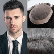 #1B Hair Wig Fine Mono NPU Hair Toupee For Men' Hairpiece Capillary Prothesis Natural Hairline Super