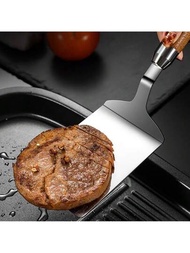 1入組寬煎餅鏟,不銹鋼披薩、牛排和煎餅平底鍋鏟,翻轉煎、烤或烘烤容易 - 廚房小工具