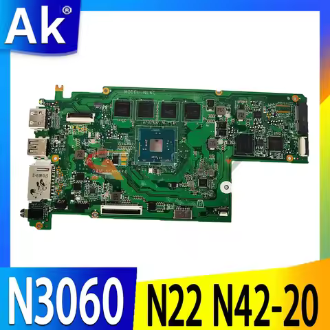 For Lenovo Ideapad N22 N42-20 Mainboard HSB J E89382 DANL6CMB6F0 SR2KN N3060 2GB Laptop Motherboard 