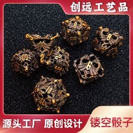 Dice Set Metal Board Game Dice Polyhedral Dungeons and Dragons Cthulhu CCO Game Hollow Dice IIMI