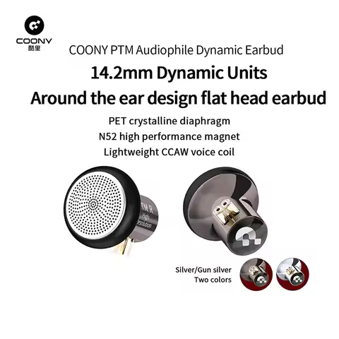 JCALLY COONY PTM Flat-Head Plug Earphones With Microphone 0.78 Convertible HiFi Semi-in-ear Earphone