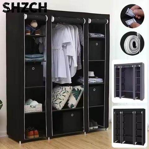 Clothes Wardrobe Clothes Organizer Non-Woven Fabric Wardrobe Storage Cupboard for Bedroom 150*45*175