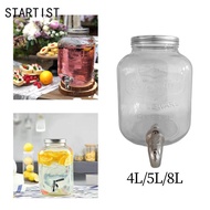STARTIST SiaBiced Glass Beverage Dispenser, Beverage Dispenser with Pour Spout, Juice Fridge Water