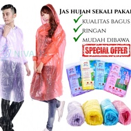 [YELLOW COLOR] Disposable Emergency Plastic Raincoat Plastic Travel Raincoat