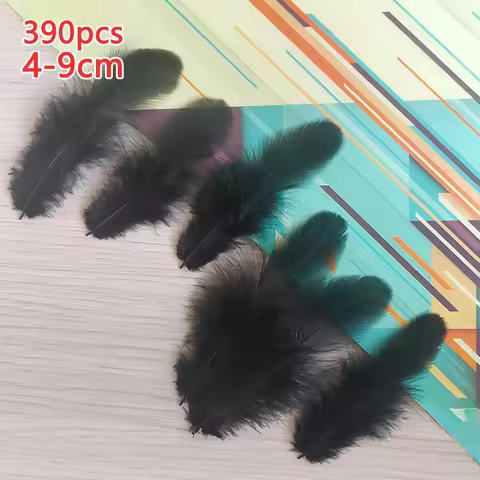 390pcs Black Feathers For Crafts Assortment Bulk Small Hats Plumas Decoration Vases Massage Carnival