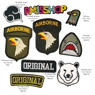 Iron on Patches Embroidery Original Airborne Animal Polar Bear Shark Eagle Design for Hat Cap Decoration S54
