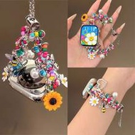 1pc New Sunflower & Bee Bracelet Watch Band, Compatible With Apple Watch Band Sizes 40mm, 44mm, 38mm