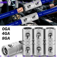 WATTLE Car Audio Connector, 0GA 4GA 8GA Brass Car Speaker Wire Terminal, Silver Audio Amp Input Adap