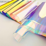 SHOOGOO Iridescent Film, 20*95CM Transparent Rainbow Film Vinyl, DIY Shiny Candy Color Tarpaulin Bow