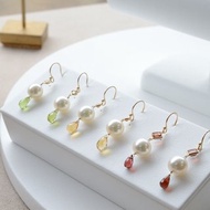 海水Akoya珍珠 珍珠耳環 K金 彩色寶石 日本製造