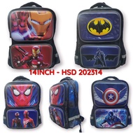 Hsd 202314 - Iron man captain america spiderman batman School Bag