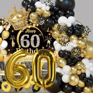 Happy 60 Birthday Black Golden Balloon Adult 50 60th Birthday Party Decoration Anniversary Event Par