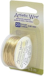 Artistic Wire Beadalon 20-Gauge Non-Tarnish Brass Wire, 6-Yards