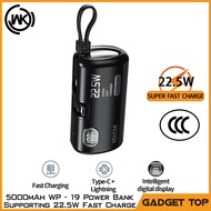 [SG seller] WK PD22.5W WP-19 Powerbank 5000mAh Fast Charging Type-C + Lightning CCC 3C certified