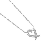 【日本直送】蒂芙尼 項鍊 Loving Heart 系列 Pt950 鉑金 鑽石 約 3.29g TIFFANY&Co.【二手】A 級