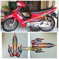 STIKER STRIPING LIS POLET BODY MOTOR SUZUKI SMASH 110R 2003 MERAH STANDAR