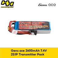 Gens ace 2600mAh 7.4V 2S1P Transmitter Pack Gensace battery gensace lipo, lipo battery 2s