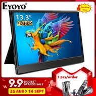 Eyoyo 2K Portable Monitor USB-C Monitor 13.3 inch IPS LCD Monitor 2560x1440 Laptop Second Display Screen for Computer PC Phone Xbox Switch PS4 for Traveling Working Gaming