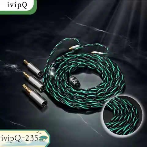 ivipQ-235 HiFI DIY MMCX 4-Core 7N OCC+Silver Palladium Plating Modular Plug Earphone Cable , For GK2