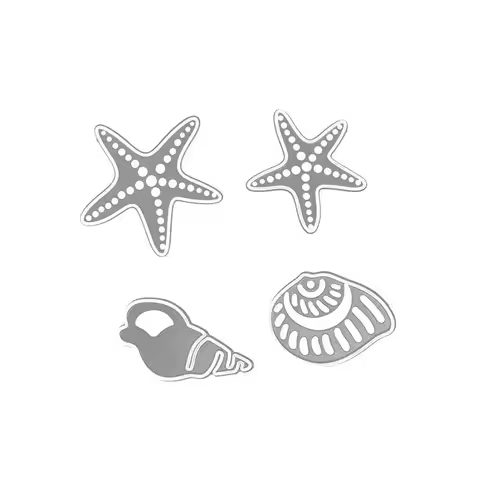 4pcs DIY Metal Cutting Dies Sea Star Conch Seashell Scrapbooking Craft