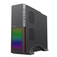TypeC MATX Chassis with pc 80mm Fan Cooling RGB Panel Desktop USB3.0 Black Computer Gaming Cases Sup