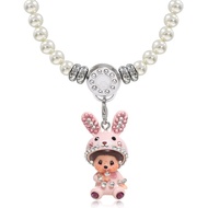 สีขาว สร้อยคอมุกเทียม ผู้หญิง แฟชั่นเครื่องประดับ Monchhichi ชุดเล็ก ดีไซน์ Ins Clavicle Chain N077C