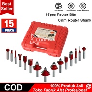 Mata Router set - Mata Profil 6mm - Mata Trimmer Set Router Bit Set 15pc