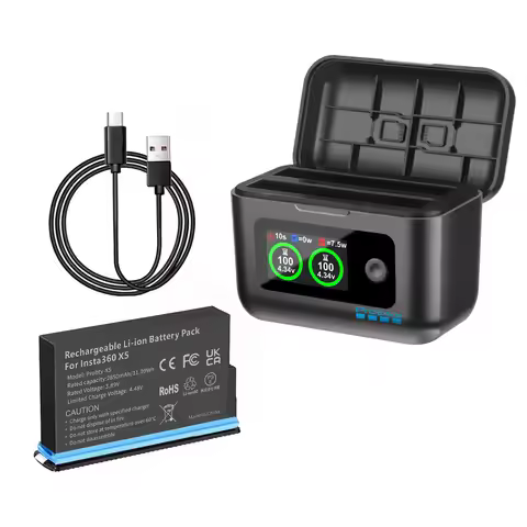 For Insta360 X5 Battery 2850mAh / Fast Charger Hub Power Accessories For Insta 360 ONE X 5
