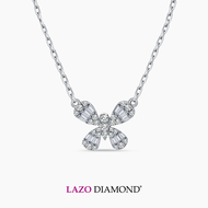 LAZO DIAMOND Luminous Butterfly Baguette Diamond Necklace in 9k White Gold