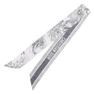 二手 Christian Dior Mitza Toile de Jouy SauvageRIBON圍巾，15JOU106I602，絲綢，灰色，女士