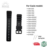 Watch Strap for Casio AW-302 DW401/402/403/4000/4100/6400/7000/7200/8300 MD-753C W-900 20mm