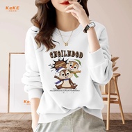 Spring Autumn Thin Style Loose University t Gray Round Neck S-4XL Slimmer Look Sweatshirt Large Size