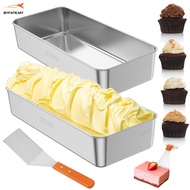 Set of 2 Bread Tin Stainless Steel Easy Release Loaf Tin Cake Loaf Pan for Baking Roasting SHOPSKC71