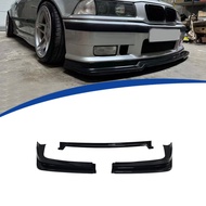 BMW 3 Series E36 M3 1991-1998 Front Bumper Lip Spoiler Splitter 3-Piece Aero Style A Gloss Black