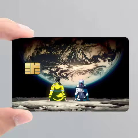 C-Cyberpunk E-Edgerunners Decorative Small Waterproof Chip 4PCS Card Sticker New Anti-Scratch
