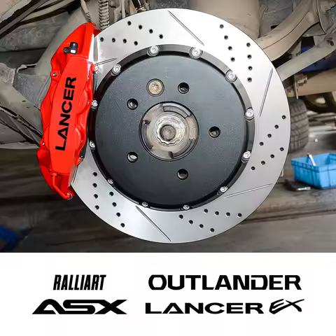 6pcs Car Brake Caliper Badge Sticker Auto Decal For Mitsubishi Lancer 10 X 3 9 EX Outlander ASX Rall