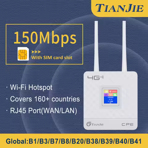 TIANJIE CPE903 Wifi Router Modem 4G With Wifi Hotspot WAN/LAN Port Dual External Antennas LTE Router