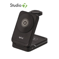 แท่นชาร์จไร้สาย QPLUS 15W Max 3in1 Wireless Charger QI-001 Black by Studio7