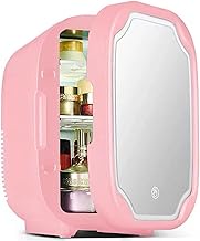 Fashionable Simplicity 8 Liter Beauty Portable Personal Mini Fridge Makeup Mirror Fridge LED Light AC/DC Compact Cooler for Bedroom Car Great for Skincare &amp; Cosmetics Pink (Color : Pink)