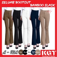 KGT BAMBOO SLACK SELUAR BOOTCUT PLAIN 230 GSM TEBAL LADIES SLACK BAMBOO BERBUTANG ZIP 9888