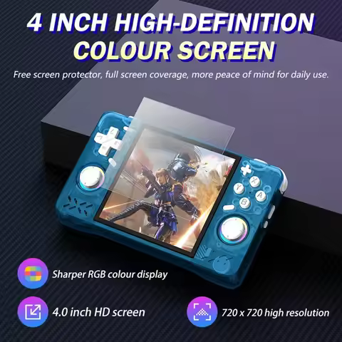 XF40H Retro Handheld Video Game Console, Linux System 4 Inch IPS Screen Mini Portable Handheld Video